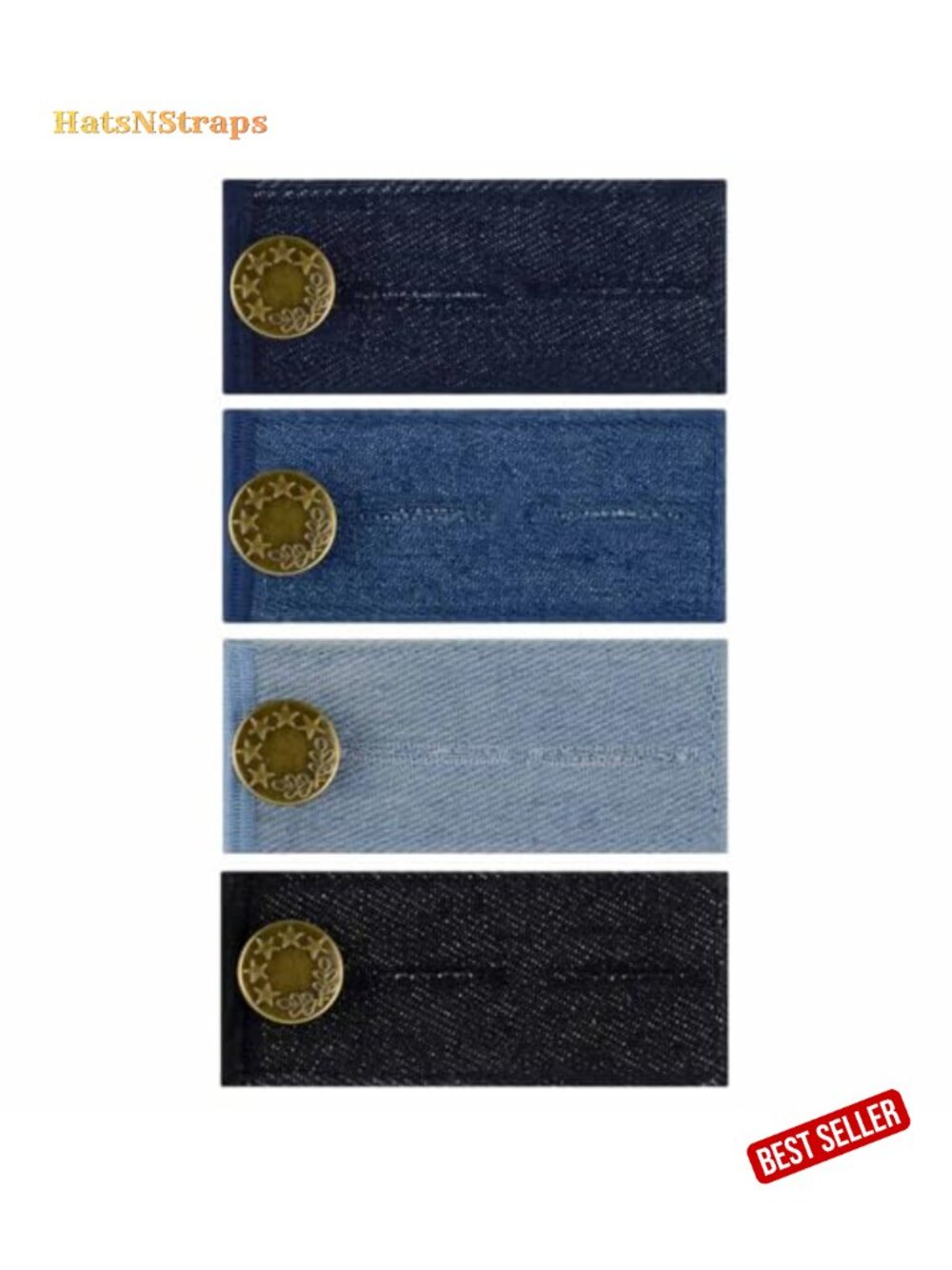 4Pcs Denim Waist Extender Buttons for Jeans Pants Adjustable Trousers Skirt